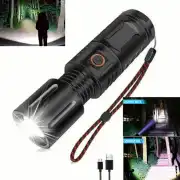 2 IN 1 RECHARGEABLE LED ZOOM TORCH LIGHT, WATERPROOF STRONG LED FLASHLIGHT WITH POWER BANK